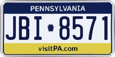 PA license plate JBI8571