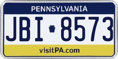 PA license plate JBI8573