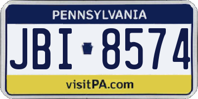 PA license plate JBI8574