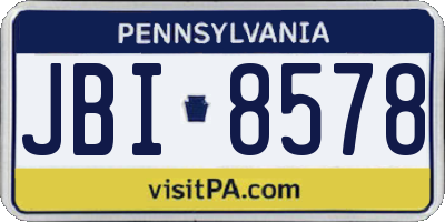 PA license plate JBI8578