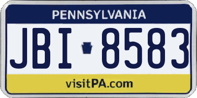 PA license plate JBI8583