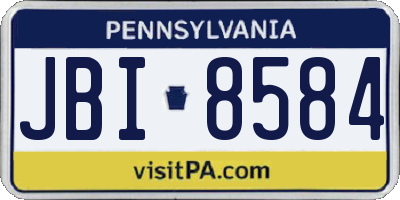 PA license plate JBI8584