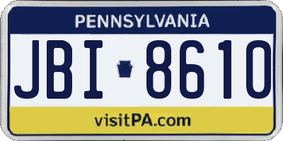 PA license plate JBI8610