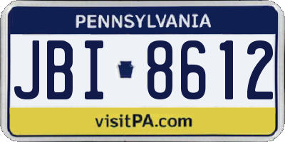 PA license plate JBI8612