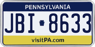 PA license plate JBI8633