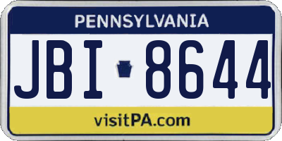 PA license plate JBI8644