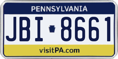 PA license plate JBI8661