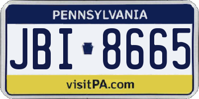 PA license plate JBI8665