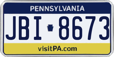 PA license plate JBI8673
