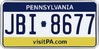 PA license plate JBI8677