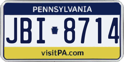 PA license plate JBI8714