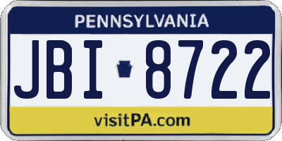 PA license plate JBI8722