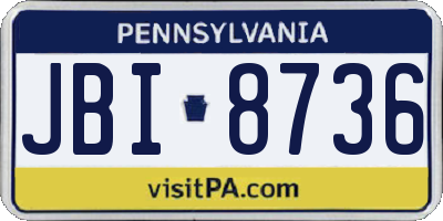 PA license plate JBI8736