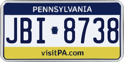PA license plate JBI8738