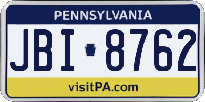 PA license plate JBI8762
