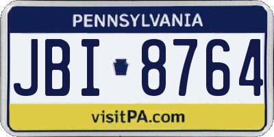 PA license plate JBI8764