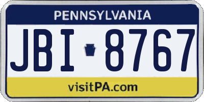 PA license plate JBI8767