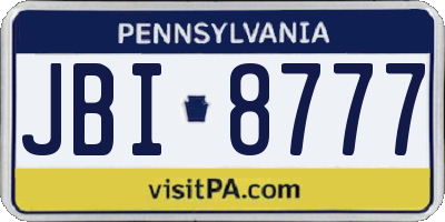 PA license plate JBI8777