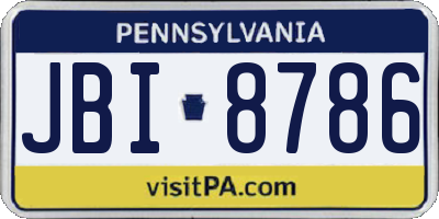PA license plate JBI8786