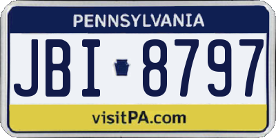 PA license plate JBI8797
