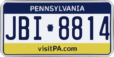 PA license plate JBI8814