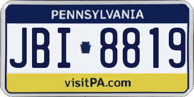 PA license plate JBI8819