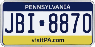 PA license plate JBI8870