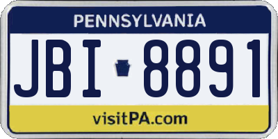 PA license plate JBI8891