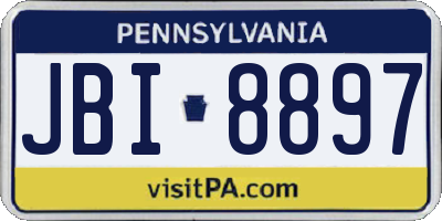 PA license plate JBI8897