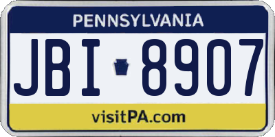 PA license plate JBI8907