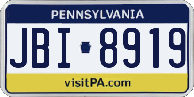 PA license plate JBI8919