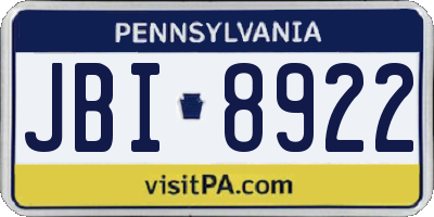 PA license plate JBI8922