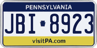 PA license plate JBI8923