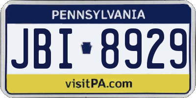 PA license plate JBI8929