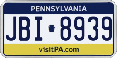 PA license plate JBI8939