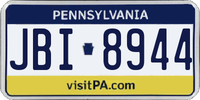 PA license plate JBI8944