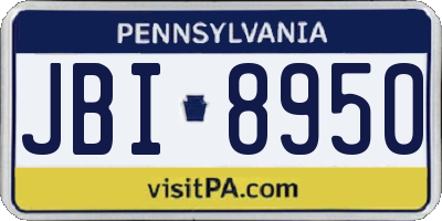 PA license plate JBI8950