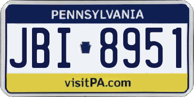 PA license plate JBI8951