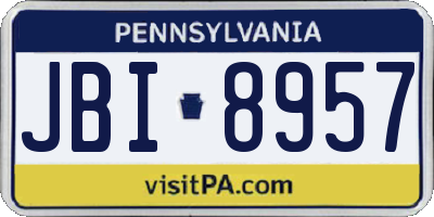 PA license plate JBI8957