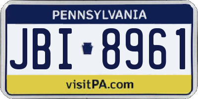 PA license plate JBI8961