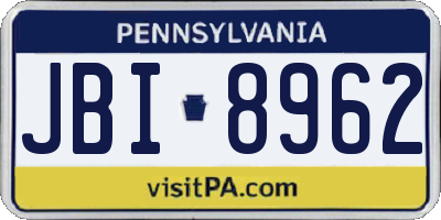 PA license plate JBI8962