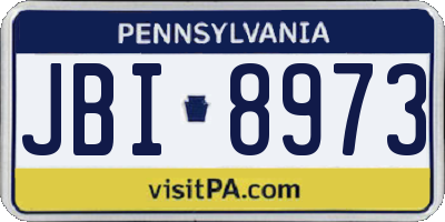 PA license plate JBI8973
