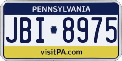 PA license plate JBI8975