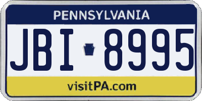 PA license plate JBI8995