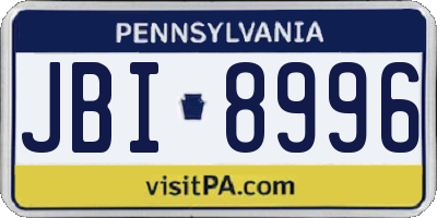 PA license plate JBI8996