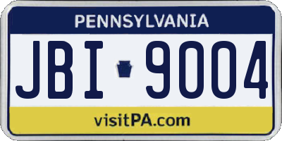 PA license plate JBI9004