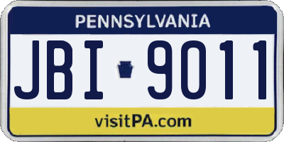 PA license plate JBI9011