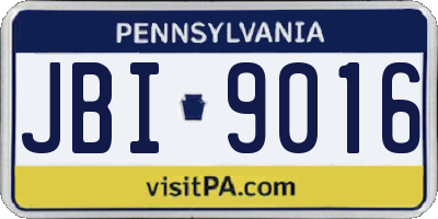 PA license plate JBI9016