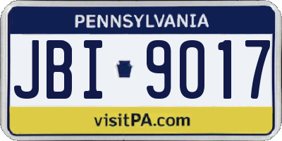 PA license plate JBI9017