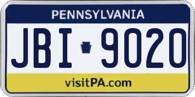 PA license plate JBI9020